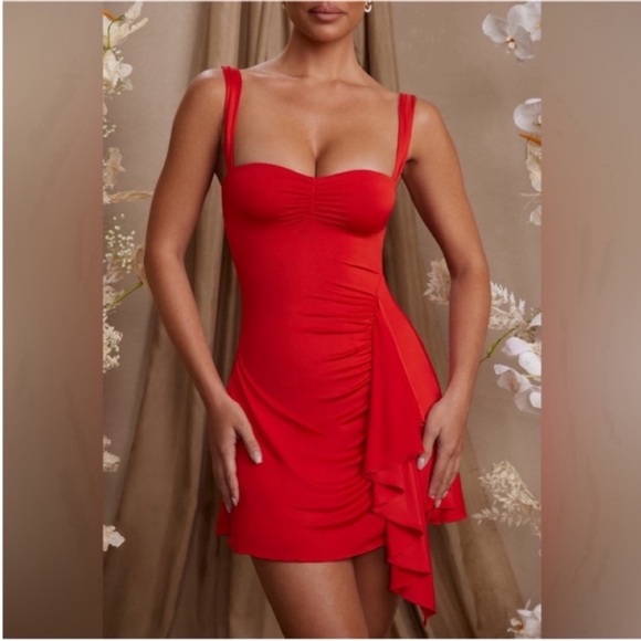 Oh Polly Fiery Red Mini Dress - Picture 1 of 10